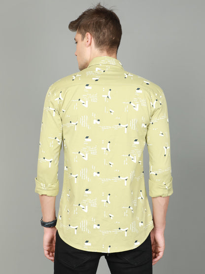 Onfire Printed Light Green Shirt - A2106A