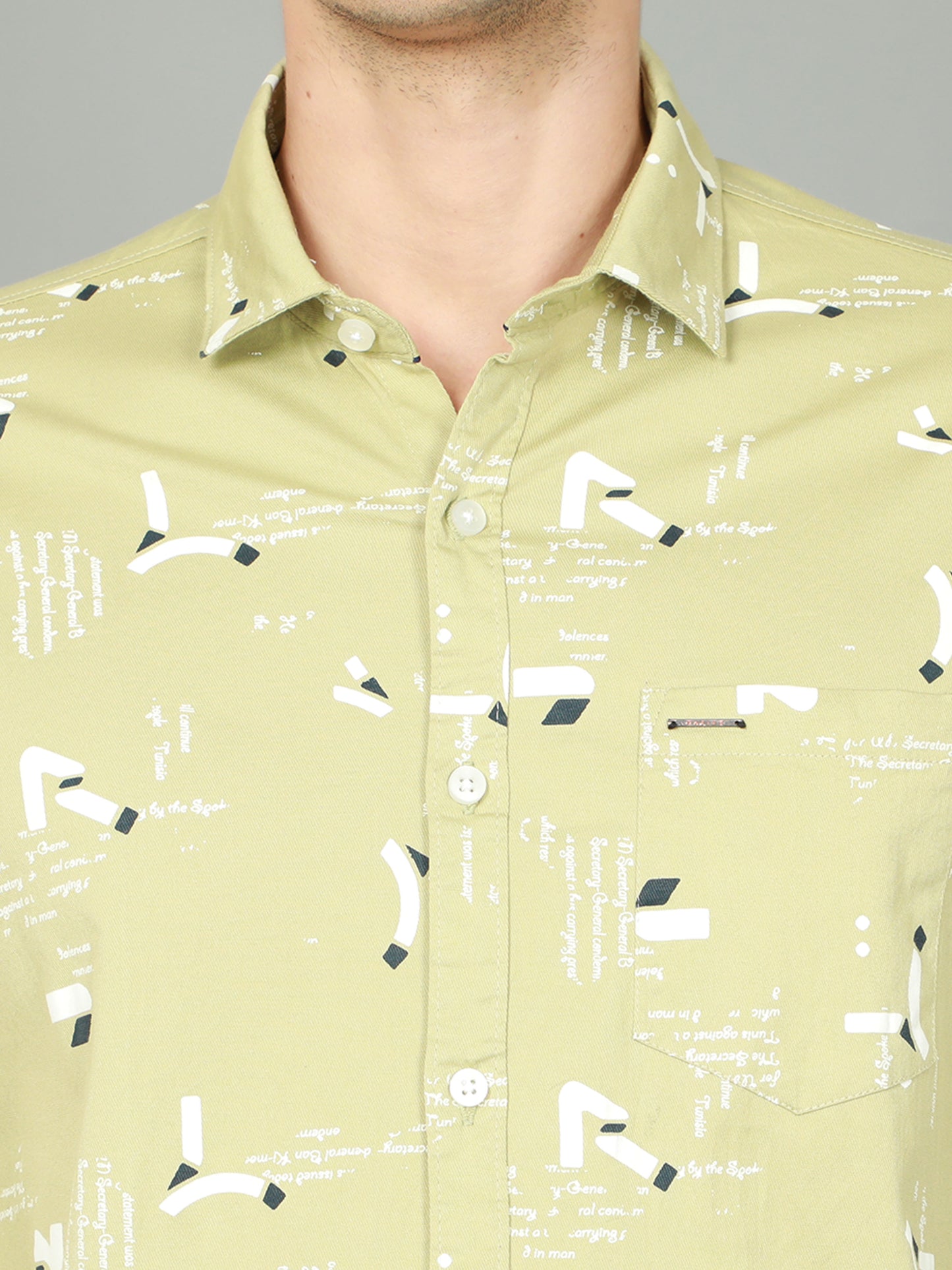 Onfire Printed Light Green Shirt - A2106A