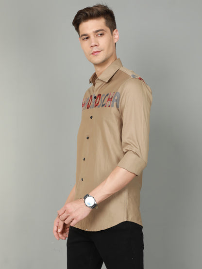 Onfire Designer Beige Shirt