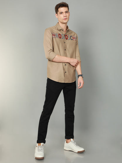 Onfire Designer Beige Shirt