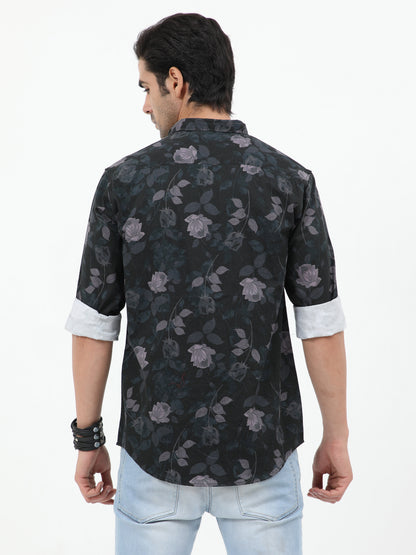 Onfire Digital Print Shirt - Black