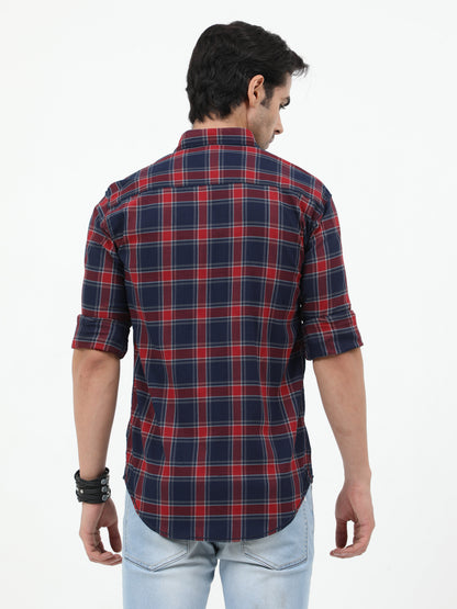 Onfire Checks Red/Blue Cargo Shirt