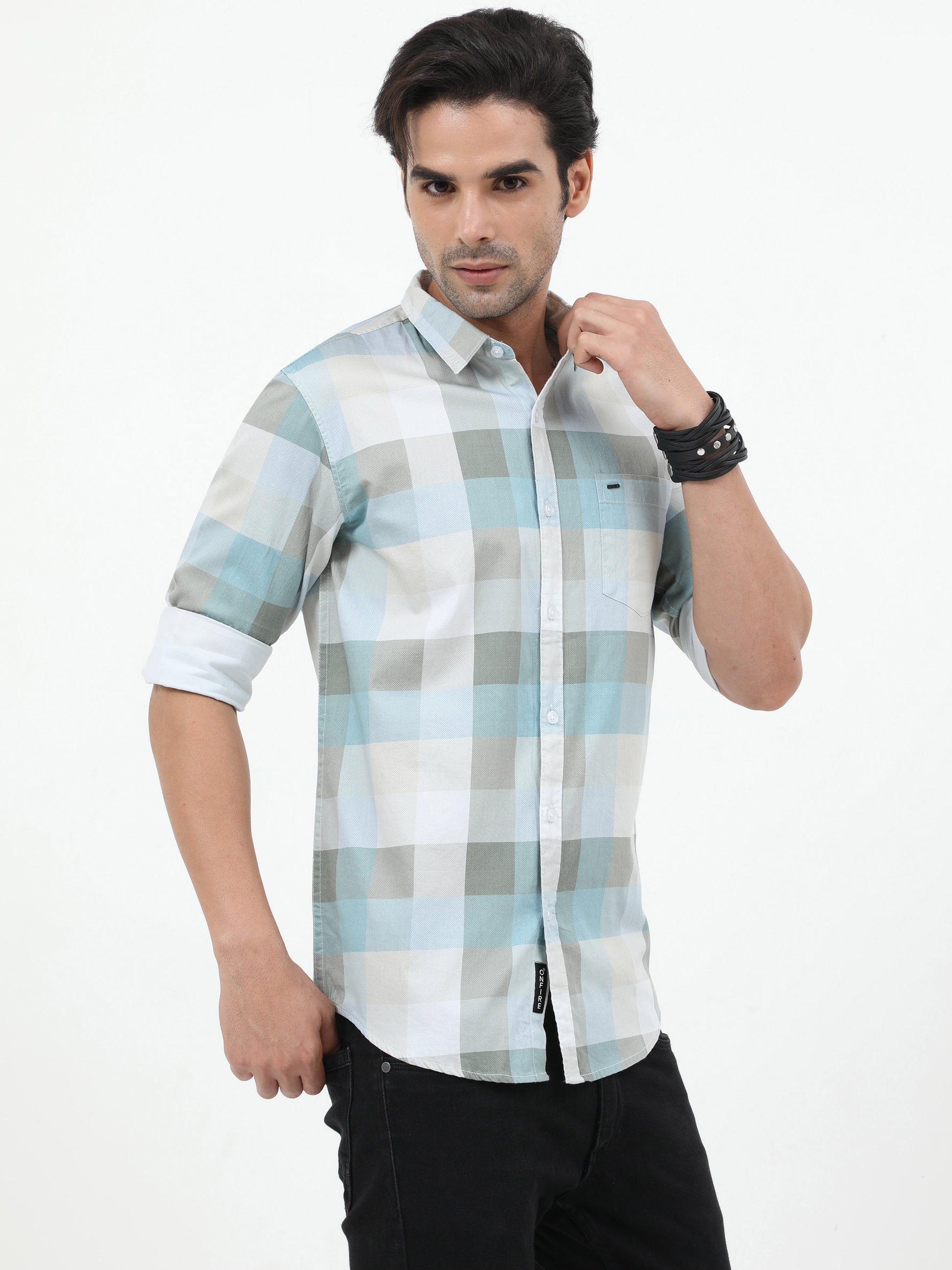 Onfire Dynamic Digital Print Shirt - Light Blue