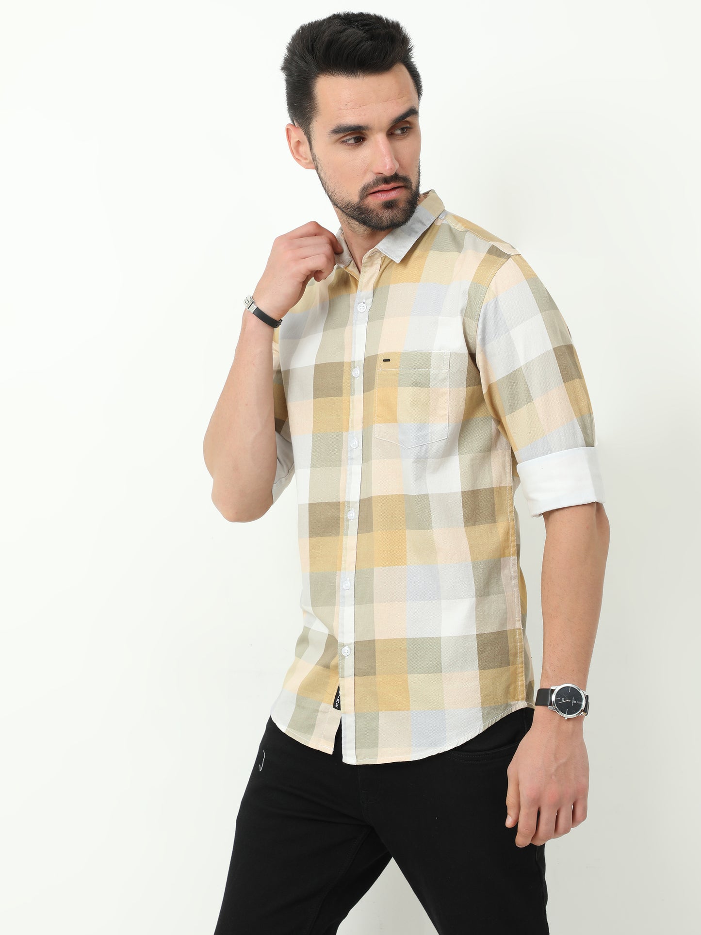 Onfire Digital Print Shirt - Light Yellow