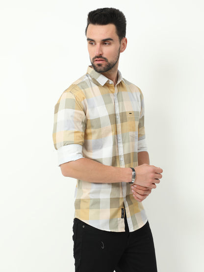 Onfire Digital Print Shirt - Light Yellow