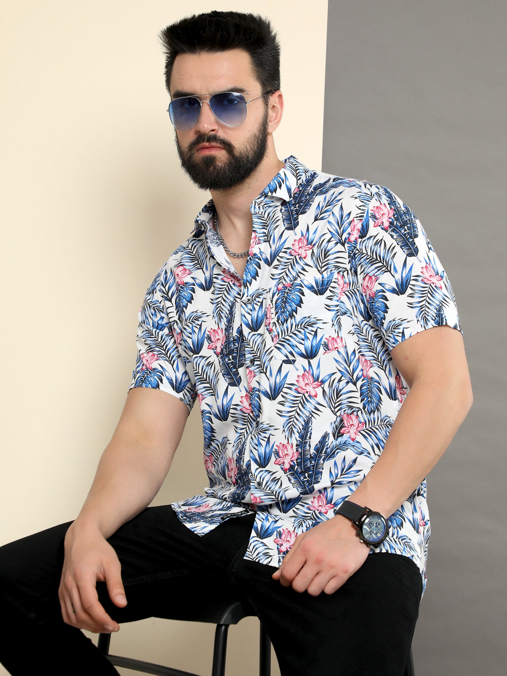 printed floral shirt