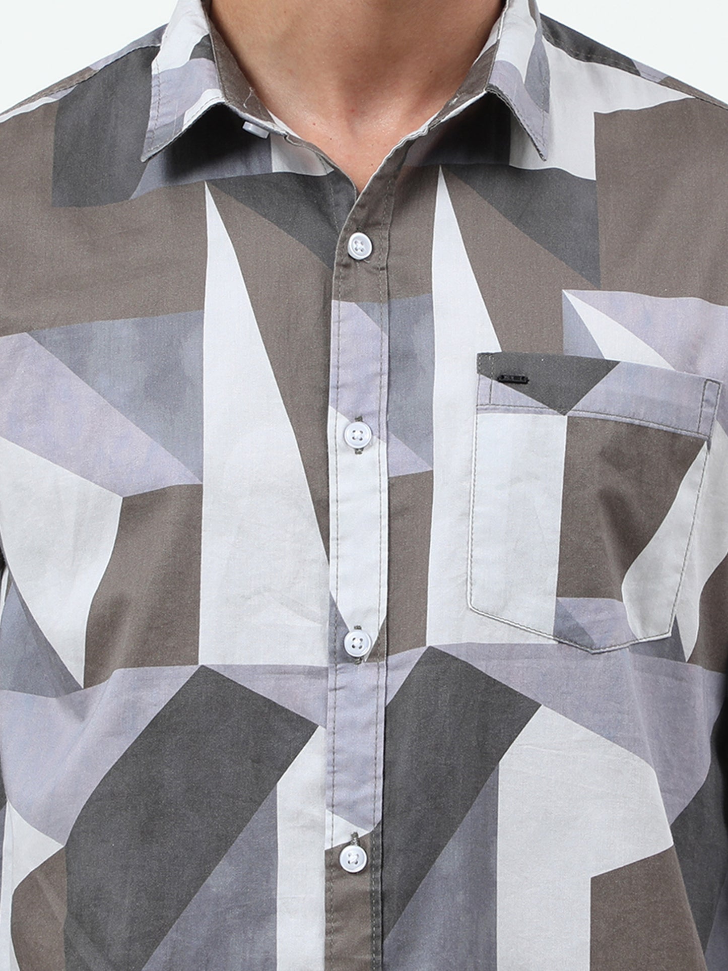 Onfire Dynamic Digital Print Shirt - Grey