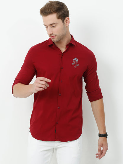 Onfire Designer Maroon Shirt