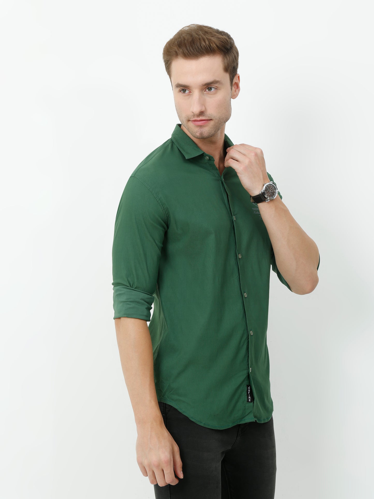 Onfire Designer Bottle Green Shirt