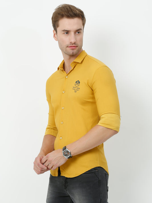 Onfire Designer Mustard Yellow Shirt