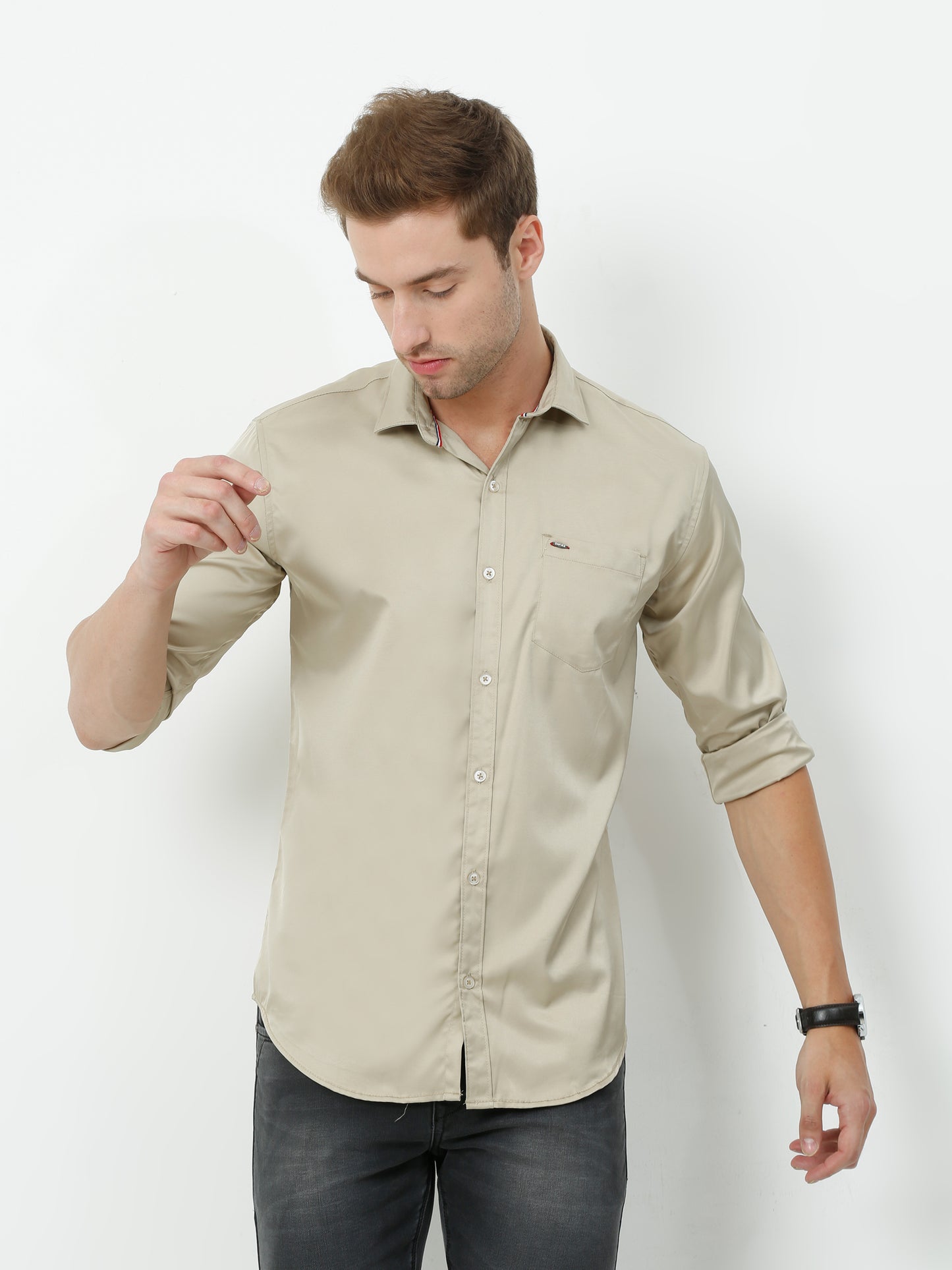 Onfire plain shirt - Biege