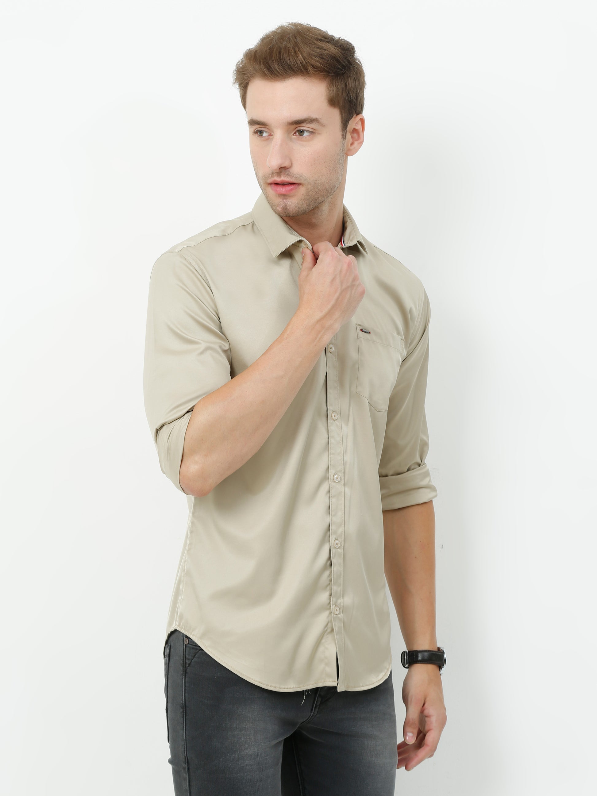 Onfire plain shirt - Biege