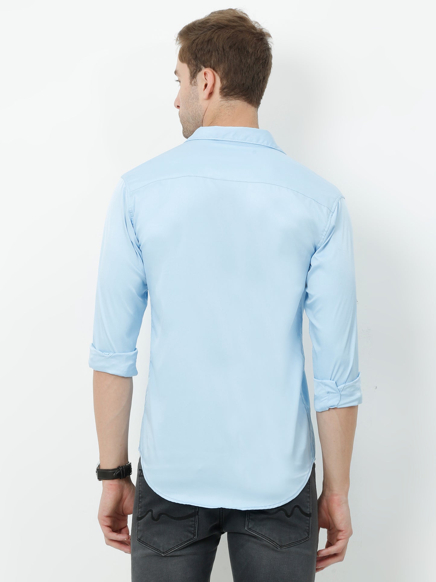 Onfire Satin Sky Blue Shirt