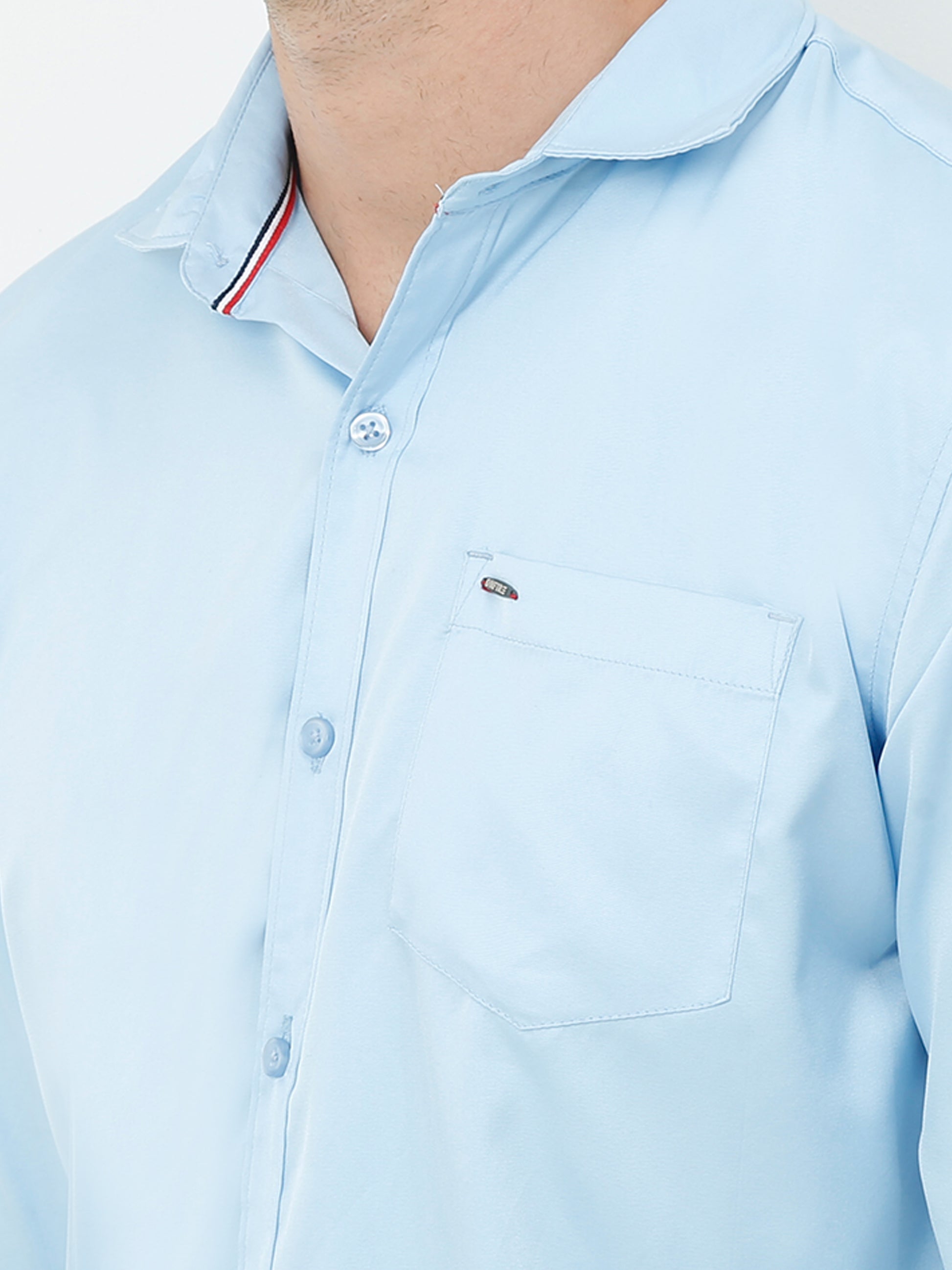 Onfire Satin Sky Blue Shirt